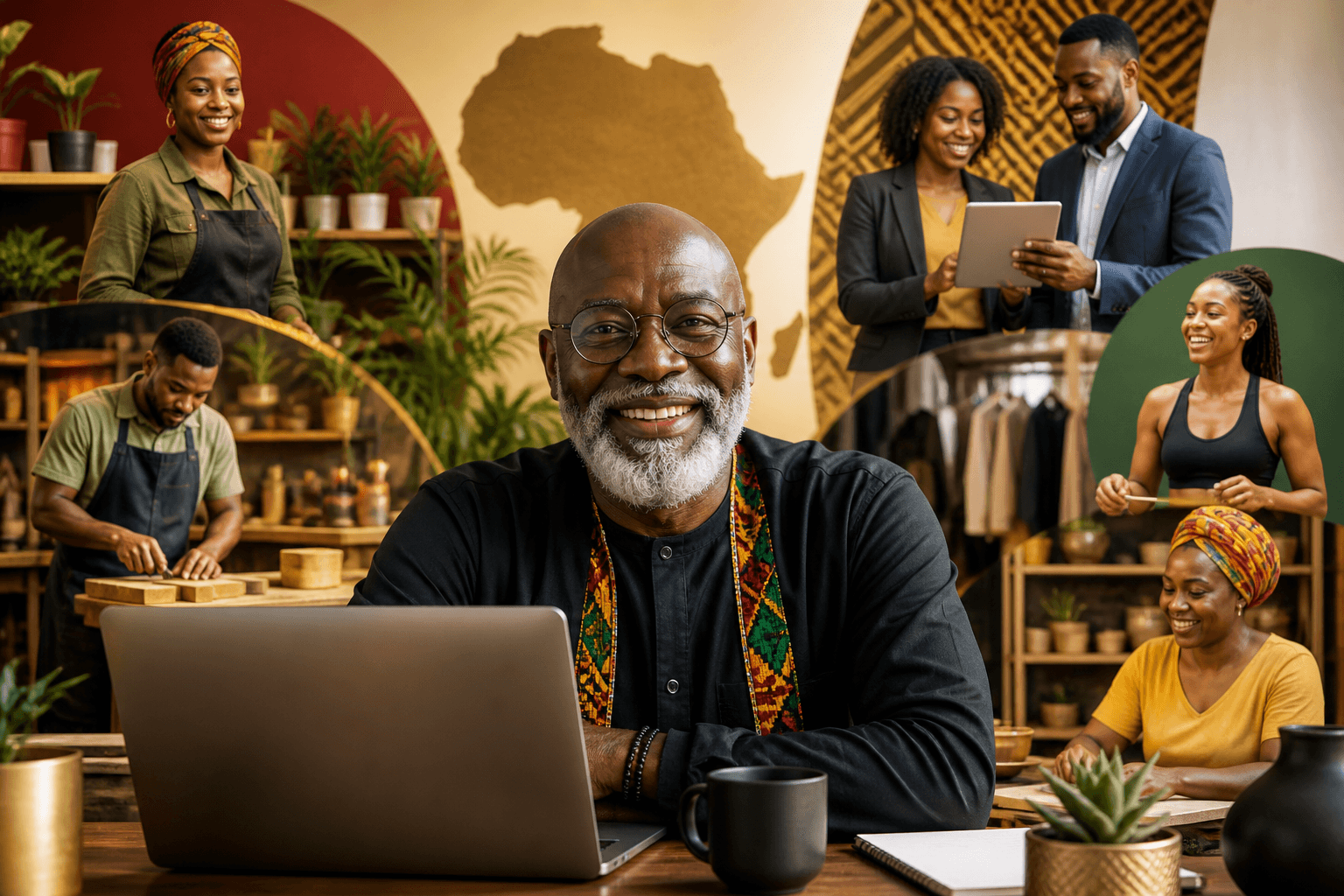 Checklist graphic showing 7-day onboarding steps for Black-owned businesses with checkmarks and growth arrows