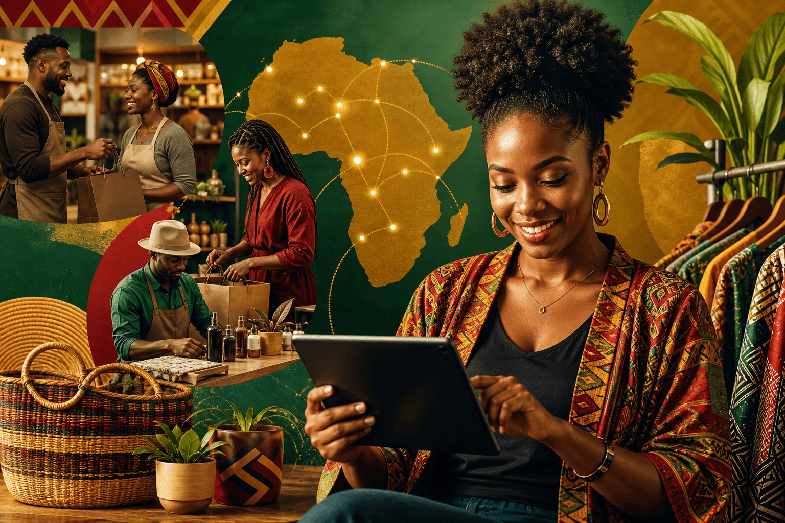 Black business owner offering discount coupon to returning customer at checkout counter