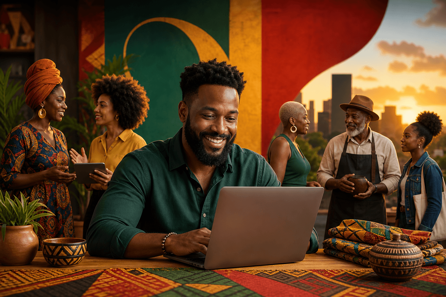 Small business owner reviewing customer profiles on a laptop, representing organic customer acquisition through business directories