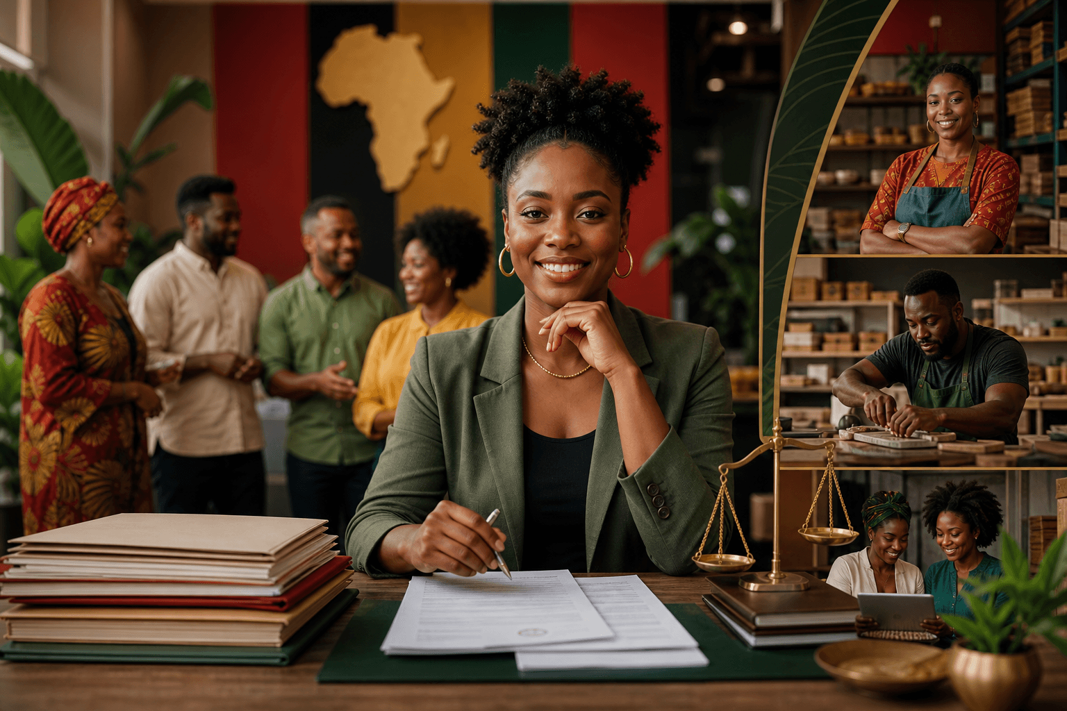 Checklist of business verification documents including ID, license, and tax forms on a desk