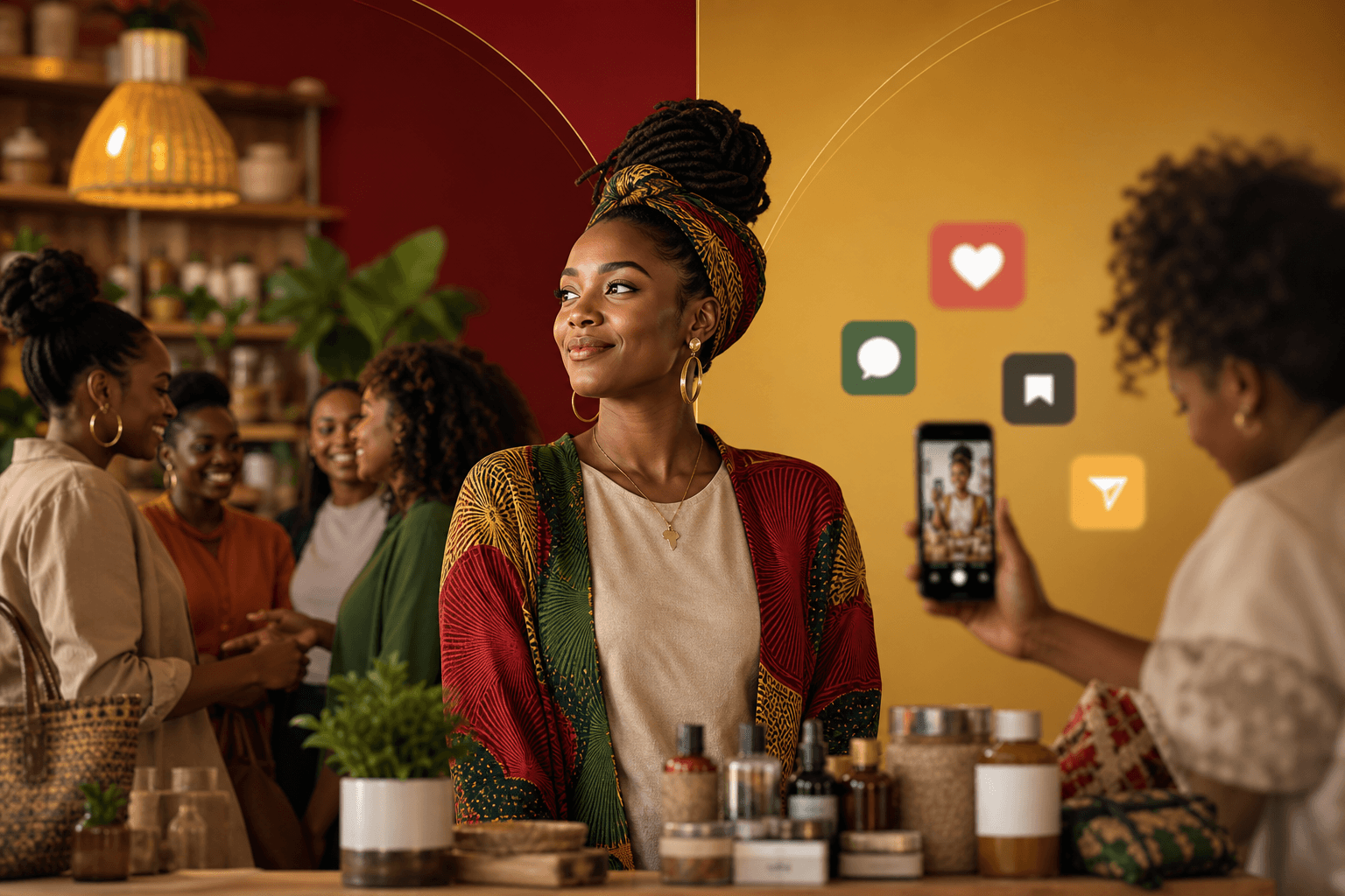 Black business owner reviewing customer engagement metrics on laptop showing social media analytics