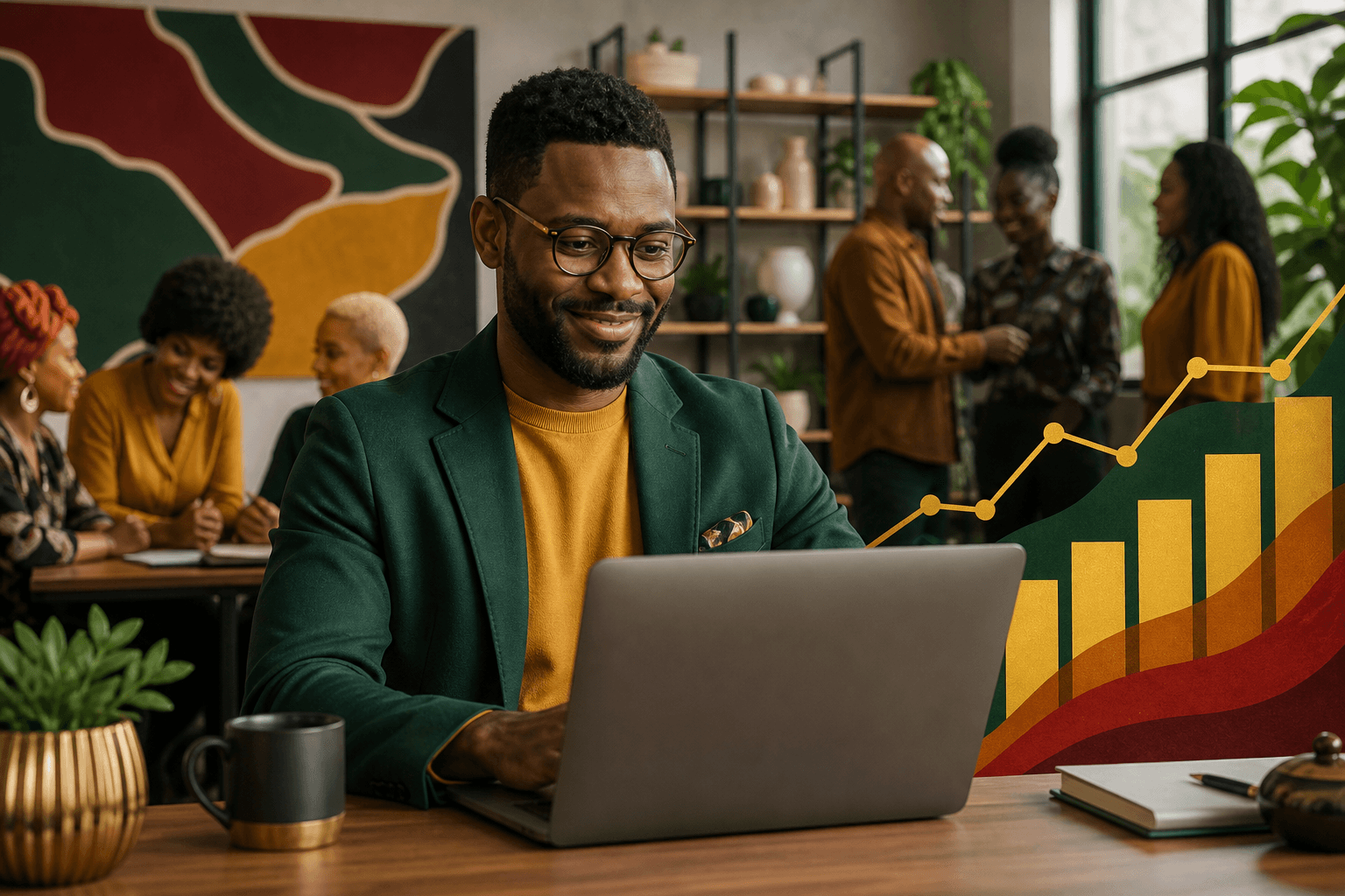 Dashboard displaying MRR analytics charts and monthly revenue metrics for Black-owned business directory listing