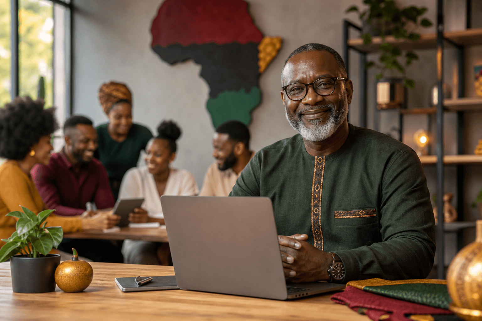 Black entrepreneur verifying business listing on directory dashboard with checkmarks and feature icons