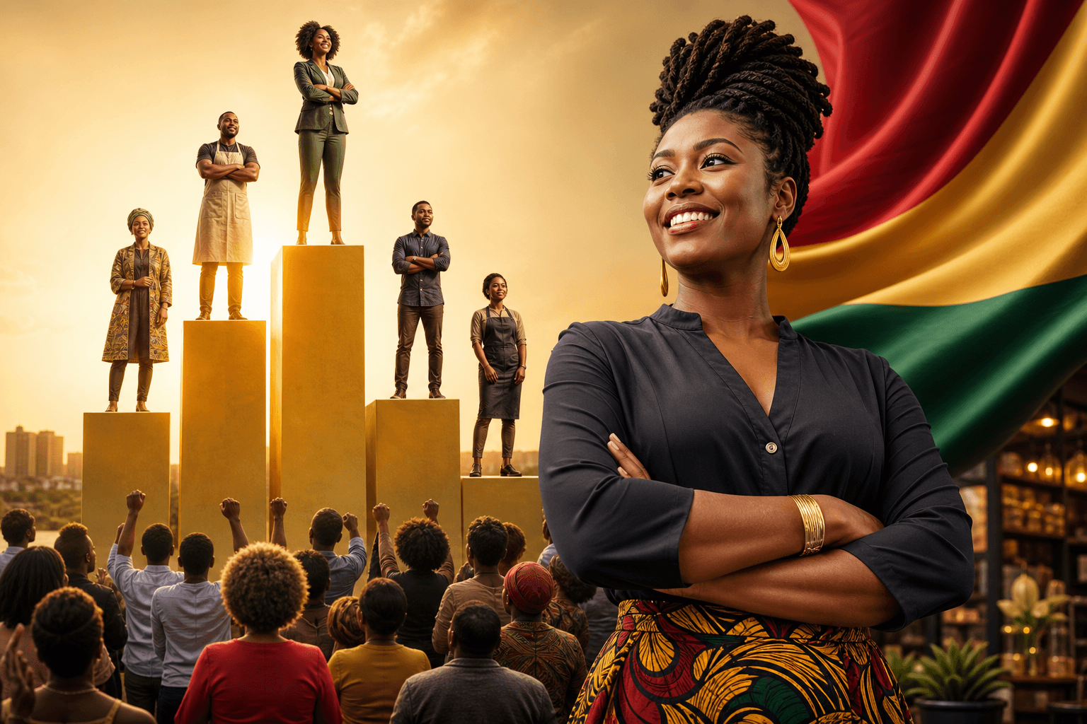 Community leaderboard display showing ranked Black-owned businesses with growth metrics and engagement scores