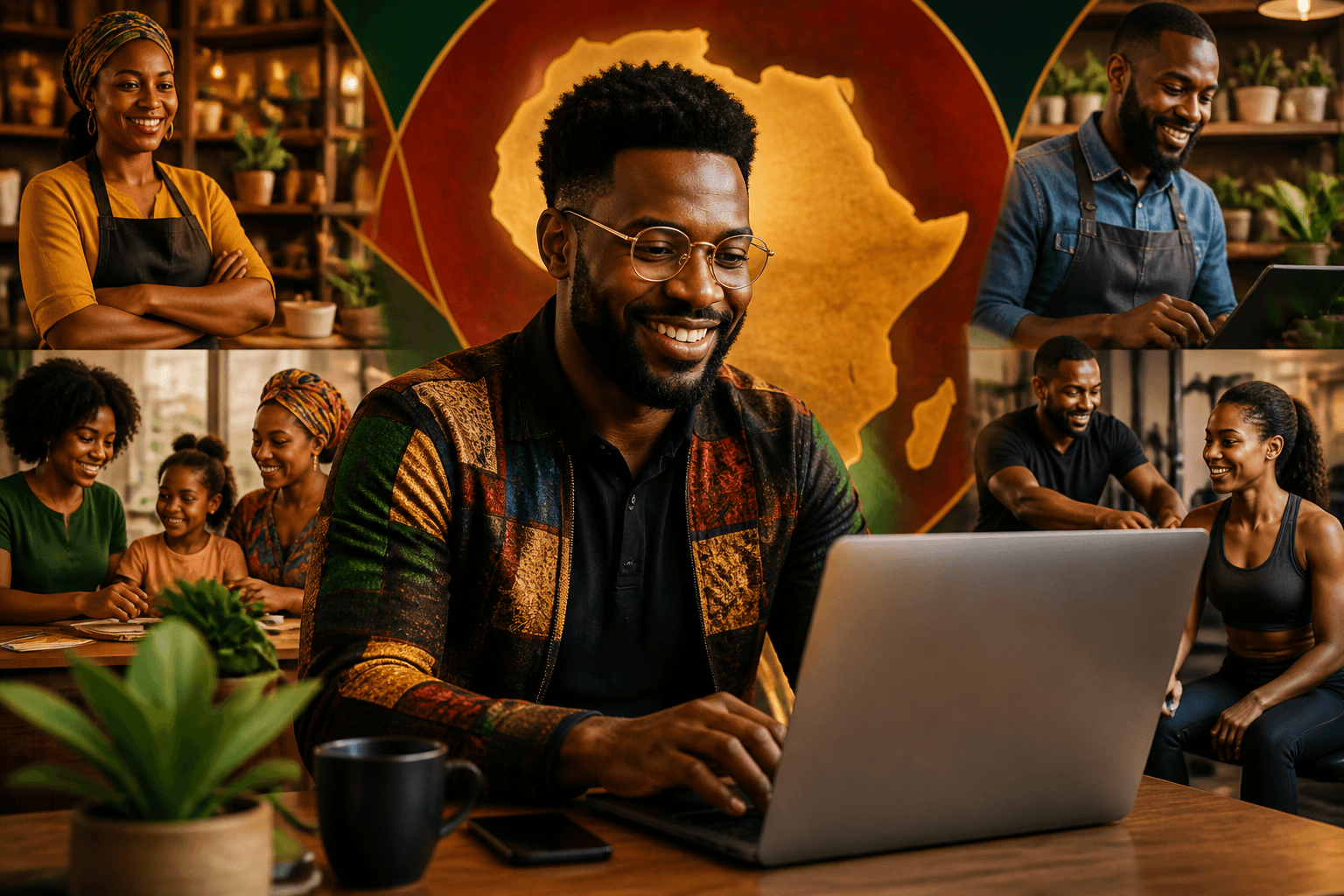 Black business owner reviewing imported business listing on laptop screen with checklist