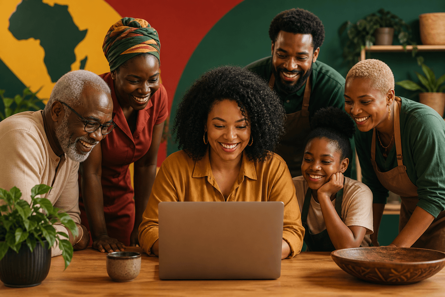 Black entrepreneur claiming and managing business listing on laptop dashboard