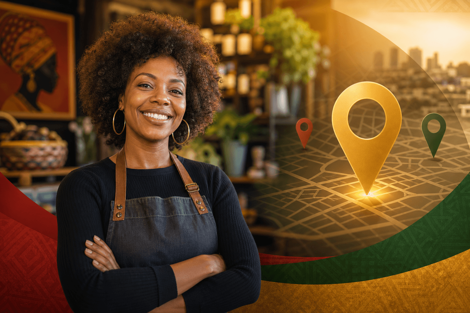 Black business owner reviewing verified listing on laptop dashboard