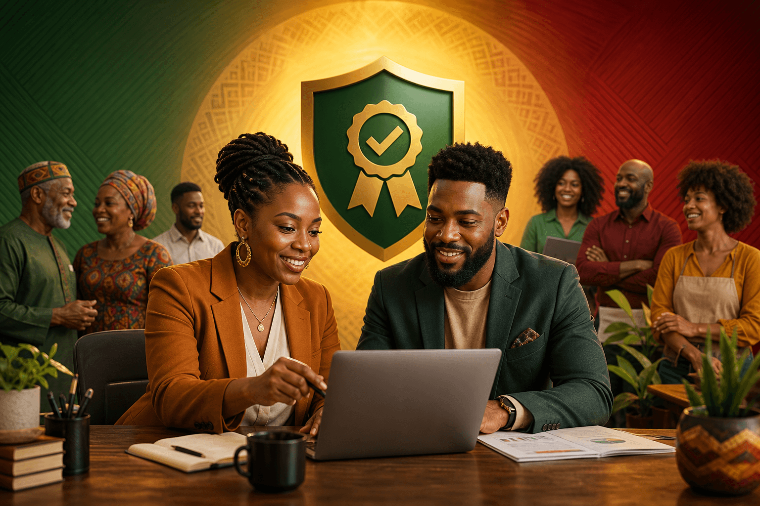 Checkmark icon next to certified badge, representing verified Black-owned business status versus self-certification