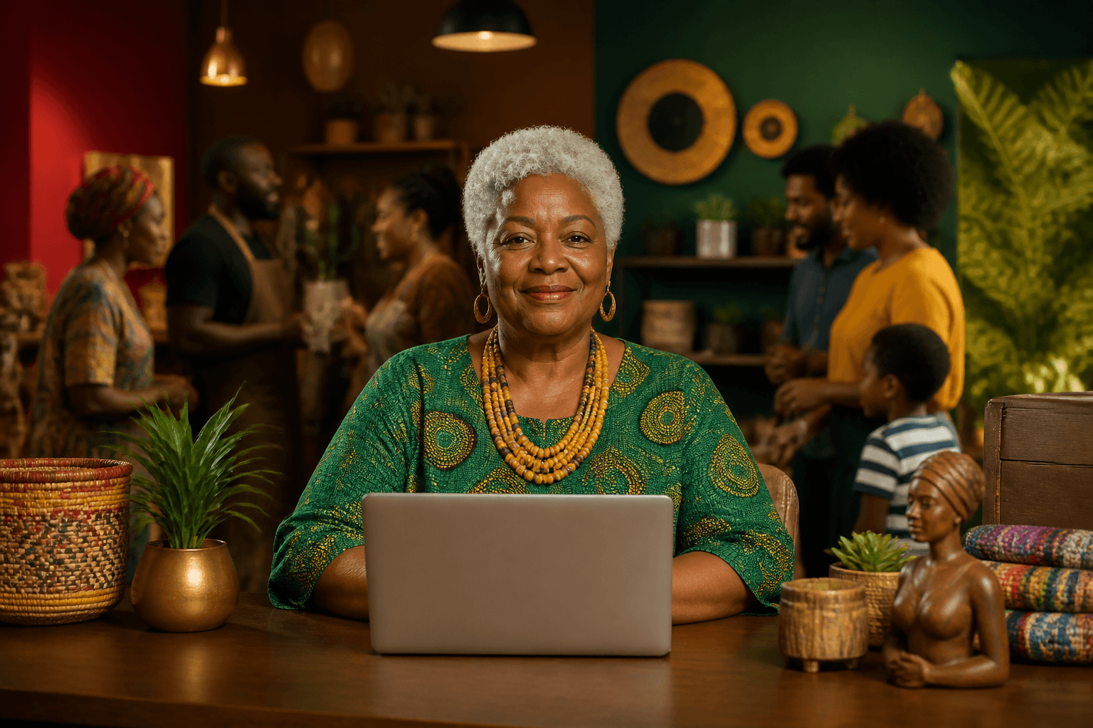 Black entrepreneur reviewing business listing on laptop with local search optimization checklist visible