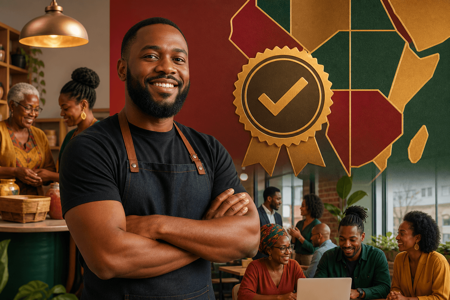 BLK Bizness verified badge seal with checkmark, representing Black-owned business certification and authenticity verification