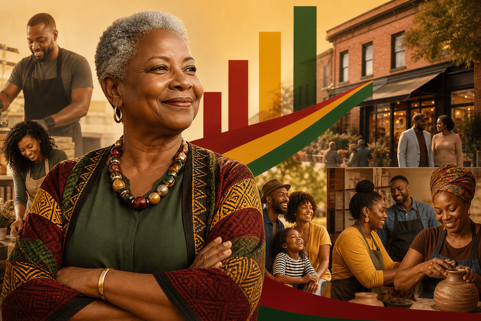 Community leaderboard dashboard displaying Black-owned businesses ranked by economic impact metrics and growth performance