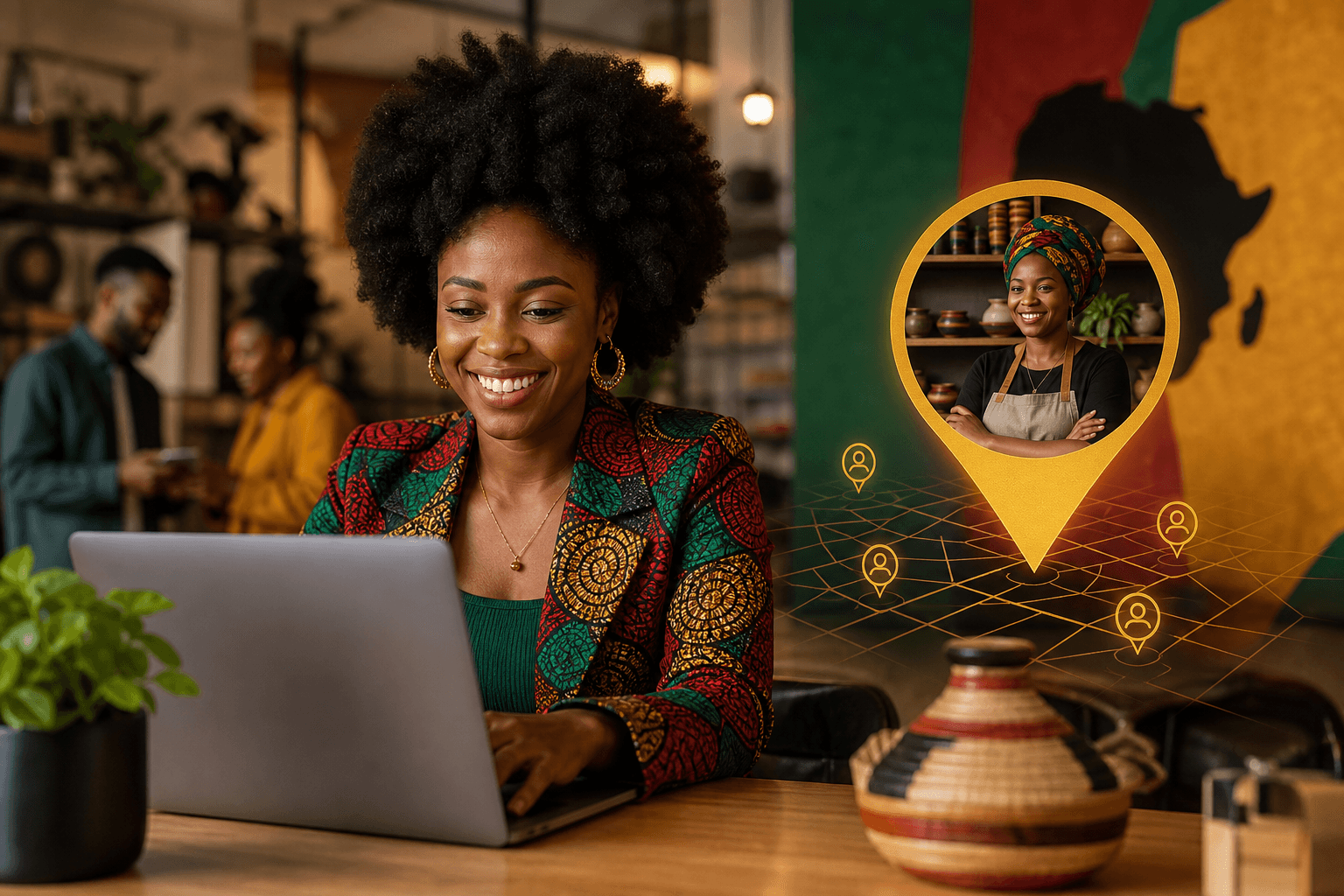 Black business owner claiming their unclaimed profile on a laptop to attract more customers online